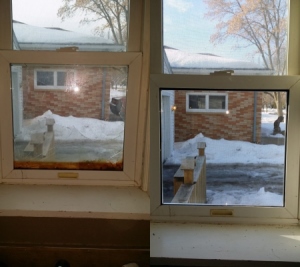 Window Pane Repair Before and After